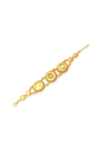 Altın Kaplama İmitasyon Desenli Üç Çeyrek Altınlı Bileklik Blk-1193 Altın