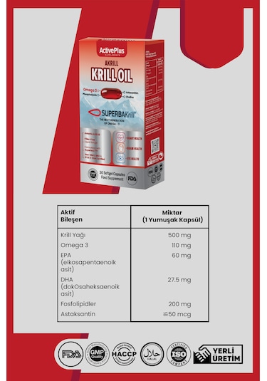 Active Plus Akrill Krill Oil 30 Softjel