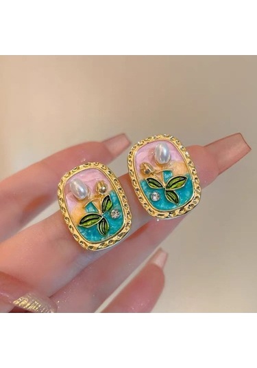 Flybuy Su İncisi & Bakır Takı - 12.9g, 1.8x2.3cm - Şık Tasarım Çok Renkli