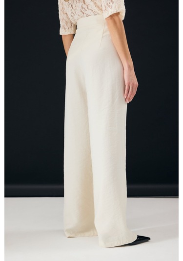Sateen Dina Pantolon - Taş-137350