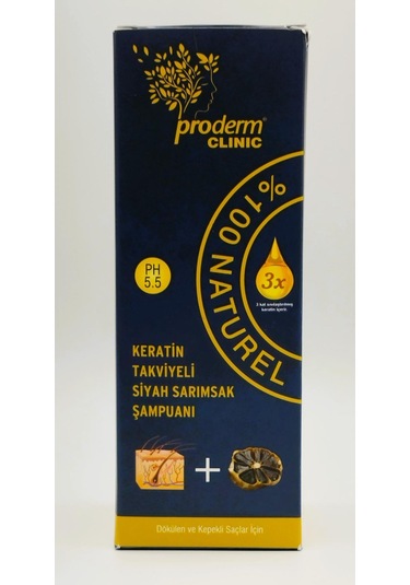 Proderm Keratin Takviyeli Siyah Sarımsak Şampuanı 500 ML