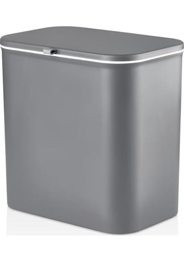 Bayev Gri Fonksiyonel Kapaklı Banyo Ve Mutfak Tezgah Üstü Çöp Kovası Dolap Ve Duvar Seçeneği Çok Renkli