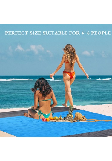 Lemestar 210t Poliester Mavi Gradyan Piknik Döşemi - Su Ve Kum Dayanıklı, 210x200cm, Taşınabilir, Çadır/acil Kullanım, Piknik/kamp/plaj İçin Mavi