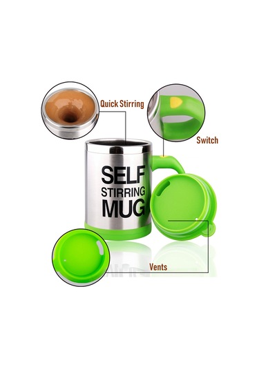 Vkemall 400ml Çift Katlı Paslanmaz Çelik Otomatik Kahve Karıştırıcı Bardak - Akıllı Elektrikli Karıştırıcı, Sıcak/soğuk İçecekler İçin Ev/ofis Hediyelik Bardak Siyah