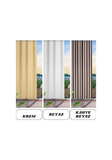 Balkon Perdesi, Balkon Brandası, Korniş Düğmeli, Bağcıklı Hazır.