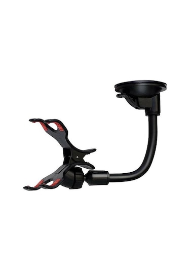 Jms Darbeye Dayanıklı Güçlü Emiş İçin Pratik Hafif Hortum Navigasyon Araç Cep Telefonu Tutucu Siyah