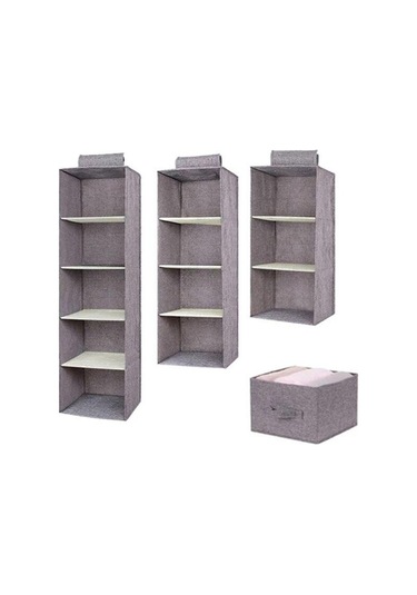 Gri 1 Adet Yaratıcı Ev Giysileri Asılı Çekmece Kutusu İç Çamaşırı Sıralama Depolama Dolabı Dolap Depolama Raf Raf Depolama Wbl Gri