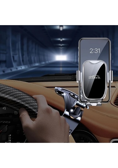 Boatshop1 Siyah Araba Gösterge Paneli Telefon Tutucu 360 Derece Dönebilir Alüminyum Kelepçe Tüm Akıllı Telefonlar İçin