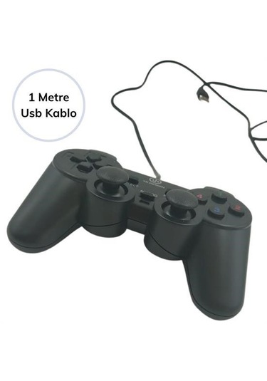 Yk Desing Usb Çift Titreşimli Usb Kablolu Oyun Kolu Pc Uyumlu