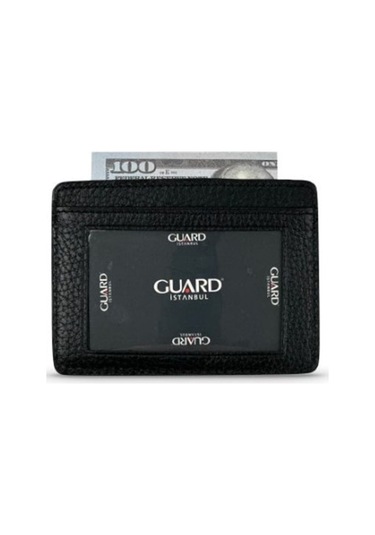 5330 Model Hakiki Deri Kartlık Siyah Renk Çok Renkli