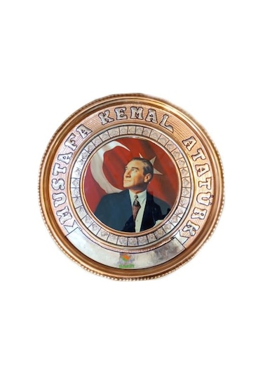 Bakır Duvar Tablosu M.k. Atatürk Tablo Özel Elişçiliği 25 Cm A++