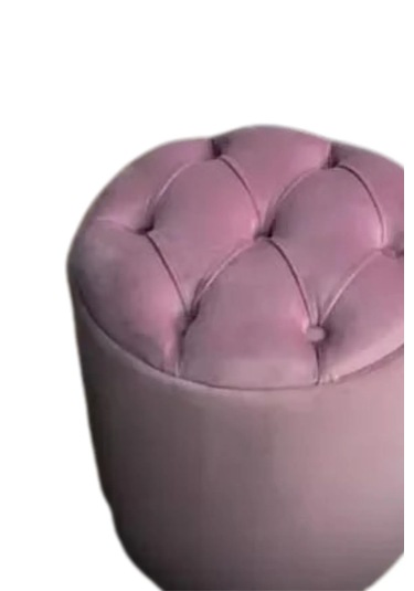 Most Hallow Kapitoneli Sandıklı Puf 11 Pembe Kadife Kumaş Eviniz