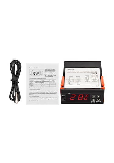 Springsun Stc-1000 Akıllı Sıcaklık Kontrol Cihazı - Otomatik Isıtma/soğutma, Sıcaklık Doğrulama, Gecikmeli Başlangıç, Uyarı Fonksiyonu - Dc 24v