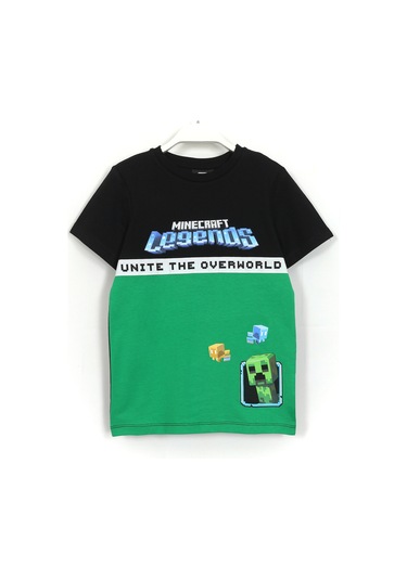 Erkek Çocuk Minecraft Lagends Baskılı T-shirt 4-13 Yaş Yeşil