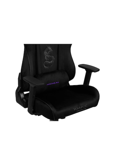 Rio Pus Balerion Terletmez Kadife Kumaş Siyah Gaming Oyuncu Koltuğu -15 Siyah