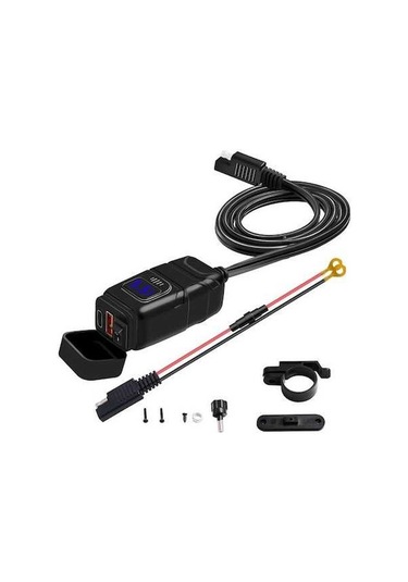 Pazly 12-24v Qc3.0 Motosiklet Hızlı Şarj Cihazı - Voltmetreli, Açma/kapama Düğmeli