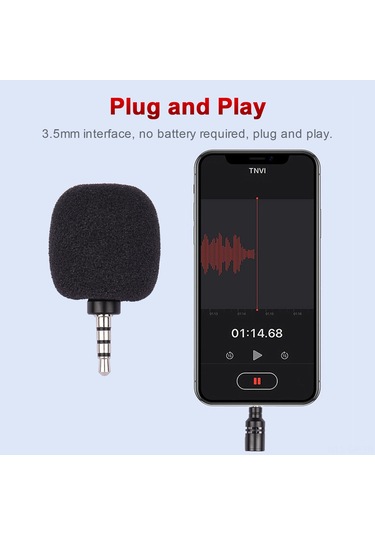 Singree Akıllı Telefonlar İçin 3.5mm Mini Yönlendirilebilir Mikrofon - Canlı Yayın Ve Video Kaydı