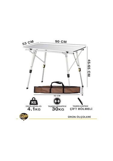 Funky Chairs Elite Alüminyum Teleskopik Ayaklı Kamp Piknik Masası