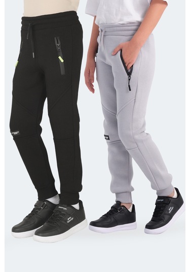 Slazenger Lamya 2 Li Set Unisex Çocuk Siyah -taş Gri Eşofman Altı Siyah -taş Gri