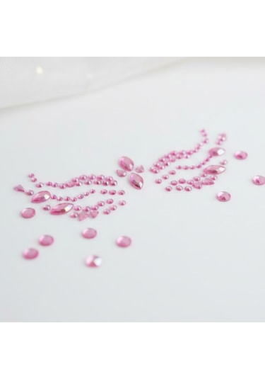 Pembe Taşlı Makyaj Yüz Süsü