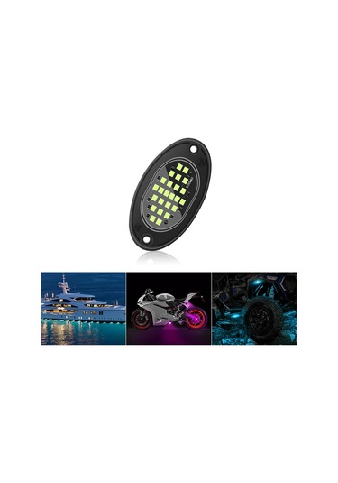 4pcs 24led Kaya Lamba Kiti Offroad Kamyon Suv 4x4 Atv Araba Atmosferi Lamba İce Blue 1 Piece Set