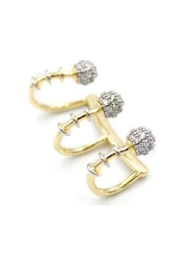 Vip Kıkırdak Küpe - Altın Çok Renkli