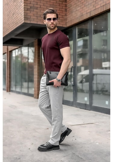 Madmext Gri Basic Erkek Pantolon E6576
