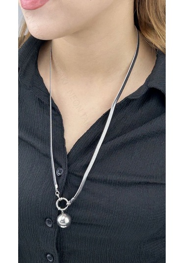 Xxx Küreli, Paslanmaz Çelik Kolye 240, Gümüş Renk Gümüş