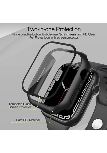 Temperli Cam Ekran Koruyuculu Sert Pc Kılıfı 2 Adet Siyah Diğer