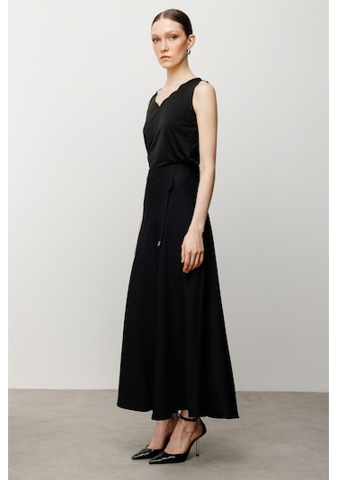 Ekol Süs İpli Volanlı Kadın Etek 25y.ekl.etk.01062.1 Siyah