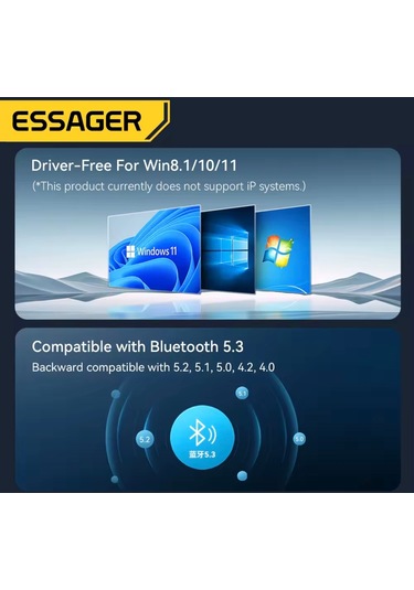 Essager 5.3 Süper Hızlı Ce/fc/rohs Lisans Usb Bluetooth Adaptör