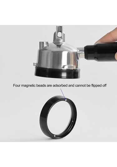 Siyah 4 Mıknatıslı Huni, Dökülmeyi Önleyen, Dağınıklık Önleyici Bira Barista Onaylı Espresso Aracı 53mm