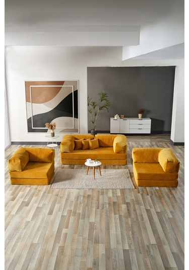 Legom Avanos Aktivite Koltuğu Yatak Olabilen Çok Amaçlı Kanepe Koltuk Takımı Hardal Hardal