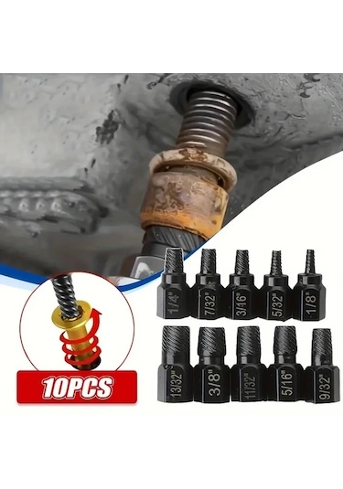 Sunshine011 10 Parça Heavy Duty Cıvata Sökme Seti Somun Çıkarma Kiti