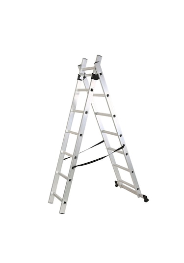 Asil Alüminyum 2 Parçalı Endüstriyel Merdiven Çok Amaçlı 2x6 / 2x7 / 2x8 / 2x9 Basamak En131 Sertifikalı 2x7 Basamak