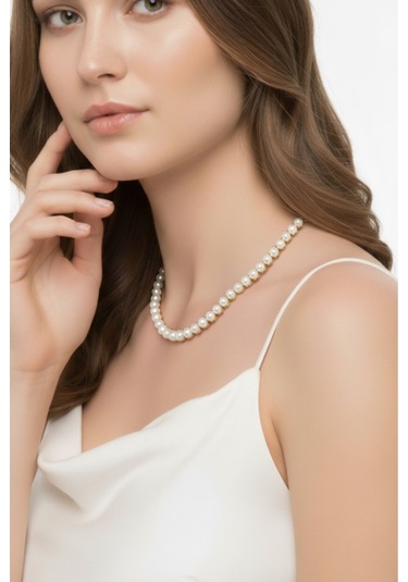 Üç Tırnaklı Doğal İnci Gerdanlık Rose