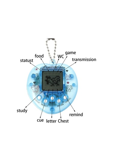 Nostaljik Kalp Sevimli Sanal Bebek Şeffaf Mavi