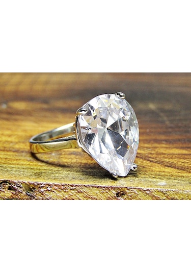 Gümüş Damla Taşlı Kadın Yüzük