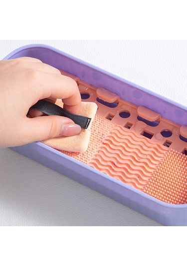 Cbtx U026 Makyaj Fırçası Trp+pp Saklama Kutusu Makyaj Yumurta Puf Temizleme Filtresi Kurutma Rafı - Kremsi Sarı