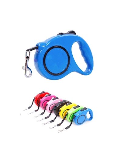 Makaralı Otomatik Köpek Tasması 5 Metre Gezdirme