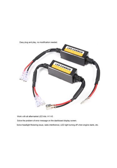 Konesam Led Far Ve Sis Farı Hatası Giderici Decoder Seti 2 Adet - Canbus Uyumlu, Titreme/radyo Paraziti Sorunları Çözücü, Plug&play