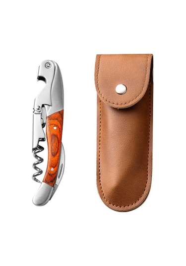 C Kırmızı Şarap Açacağı Emek Tasarrufu Sağlayan Şarap Mantarı Sökücü Paslanmaz Çelik Tirbuşon Mutfak Bar İçin Ahşap Saplı Diğer