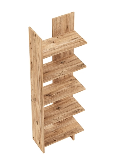 Asimetrik Beş Raflı Kitaplık Atlantik Çam