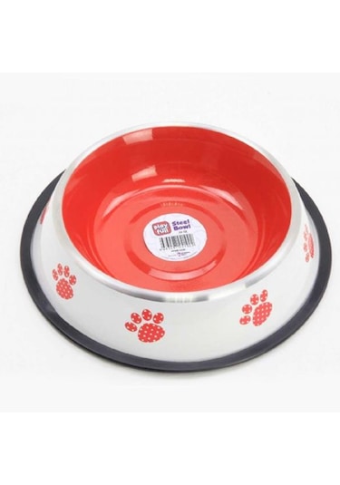 Playfull Renkli Pati Desenli Çelik Mama ve Su Kabı 64 Oz PFMK-4100