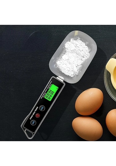 Willowhaven Siyah 1 Adet Dijital Ölçüm Kaşığı Terazisi, 0.01g-500g Hassas Paslanmaz Çelik Mutfak Aleti