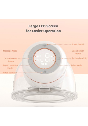 Geeksen Pratik Ve Rahat Kullanım İçin Kablosuz Göğüs Pompası - 4 Mod Ve 12 Emme Seviyesi, Sızıntı Önleyici Tasarım, 180ml Kapasiteli, Düşük Sesli, Taşınabilir.