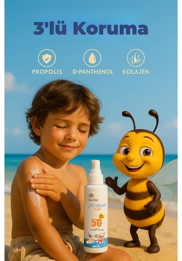 Har-Bee Sun Doğal Propolisli Çocuk Güneş Kremi SPF50+ 100 ML