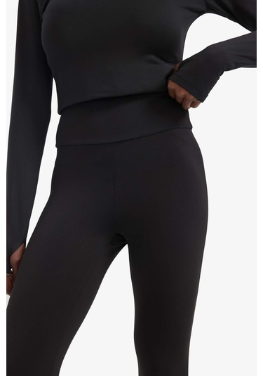 Defacto Defactofit Beli Saran İçi Yumuşak Tüylü Sporcu Tayt W8206az25aubk81 SiYAH