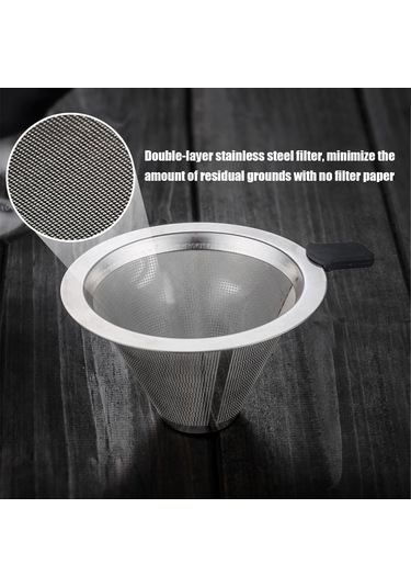 Kosona Borosilikat Cam Filtresiz Kahve Makinesi, Çift Katlı Paslanmaz Çelik Filtre, Silikon Isıya Dayanıklı Kılıf, 200ml Diğer