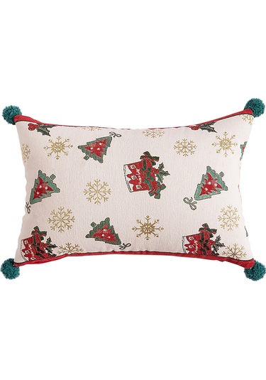 Noel Yastık Kılıfları, Mutlu Noeller Yastık Kılıfı Noel Yastıkları Yastıklar Dekoratif Yastık Kılıfı, Noel Kırmızı Yastık Kılıfı Dekoru 30 50cm Diğer